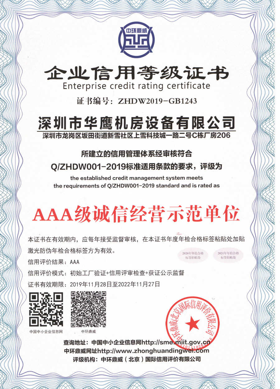 華鷹機(jī)房地板榮獲誠(chéng)信示范性單位！